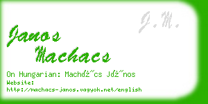 janos machacs business card